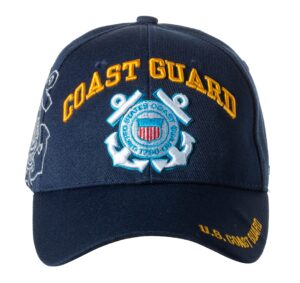 united states coast guard emblem blue embroidered adjustable baseball cap (blue standard)