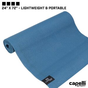 Capelli Sport Yoga Mat Non Slip, All Purpose PVC Memory Foam Fitness and Workout Mat, Blue, 7 mm