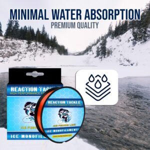 Reaction Tackle Ice Monofilament – Ice Fishing Mono Line, Tip-Up Line - Neon Orange - 4LB / 1000yds