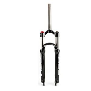 jejy oil pressure lock suspension front fork bicycle 26/27.5/29, mtb bike straight tube travel 110mm black accessories (color : white label, size : 27.5)