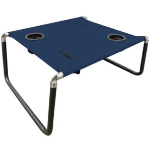 Neso Portable Beach Table with Cup Holders, Cell Phone Pockets, Lightweight for Picnics and Parks (Navy)