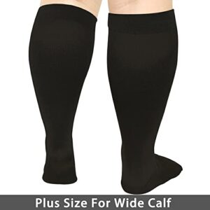 3 Pairs Plus size compression socks wide calf women men knee high 20-30 mmhg circulation for swelling 2xl 3xl 4xl 5xl