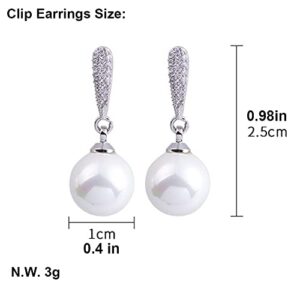 Pearl Drop Clip On Earrings for Women Not Pierced Clip On Pearl Earrings