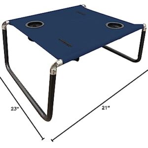 Neso Portable Beach Table with Cup Holders, Cell Phone Pockets, Lightweight for Picnics and Parks (Navy)