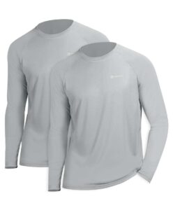 pretchic men's upf 55+ uv sun protection performance long sleeve outdoor t shirt 2 pack grey x-large