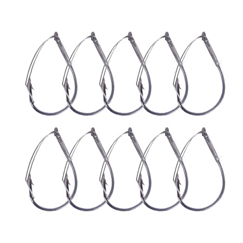 hanxiaoyishop Fishing Hooks 10pcs/Box High Carbon Steel Wacky Rig Hooks Weedless Barbed Fishing Wide Gap Hook Fishing Tools Terminal Tackle Accessories Fishing (Color : 1/0#)