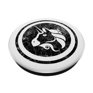 Uniswap UNI Crypto Coin Retro Black & White Classic PopSockets Standard PopGrip