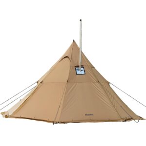 FIREHIKING Camping Hot Tent 4-8 Person Tipi Tent with Stove Jack for Bushcraft, Cooking and Heating