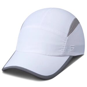 gadiemkensd womens hats baseball cap upf 50+ sun quick dry lightweight breathable trucker hat outdoor hiking fishing run golf sports a dad mesh hats reflective running hat ponytail for women white xl