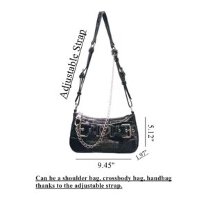 FONETTOS Punk Bag, Sourpuss Gothic Tote Purse Y2K Cool Style Trendy Women Shoulder Bags Rock Fashion Girls Handbag