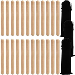 zeayea 24 pack rhythm sticks with 3 carry bag, 8 inch wood claves musical percussion instrument, hardwood musical sticks for music parties musical education