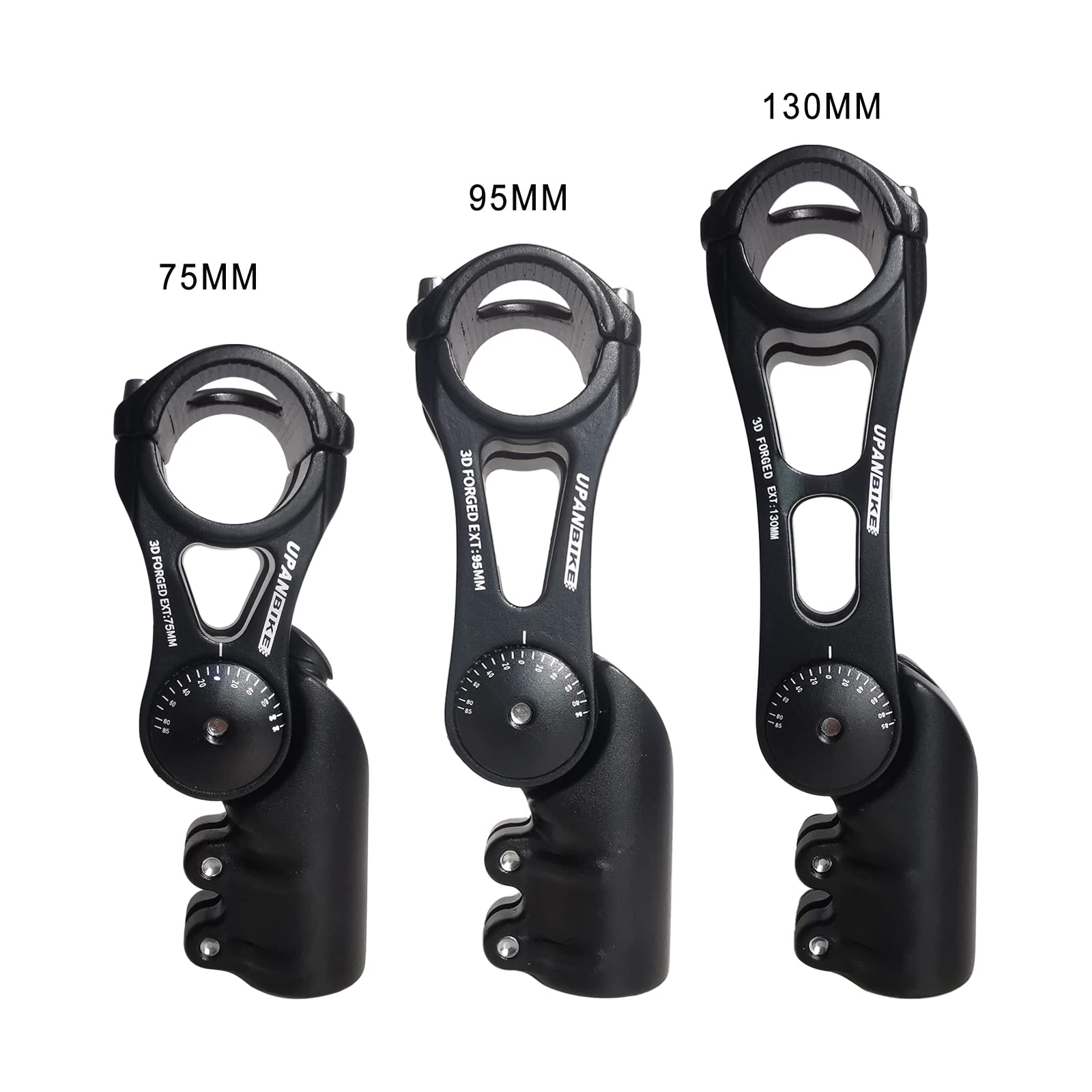 UPANBIKE Bike Stem Adjustable Bicycle Stem 31.8mm 130 Degree 75mm 95mm 130mm Aluminum Alloy Handlebr Riser Extender for MTB Road Bike BMX Mountain Bike