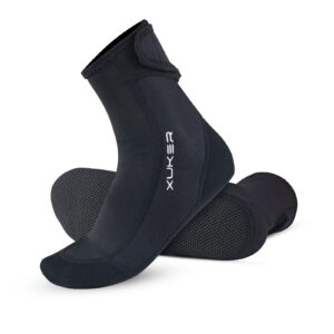 XUKER Sand Proof Beach Volleyball Socks Anti Slip Quick Dry Water Socks Swim Dive Socks for Sand Beach Soccer Tennis, Black S