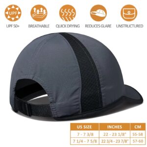 GADIEMKENSD Mens Hats Baseball Cap UPF 50+ Sun Quick Dry Lightweight Breathable Trucker Hat Outdoor Hiking Fishing Run Golf Sports Mesh Hats Running Hat Quick Drying for Men Women Mens Dark Gray XL