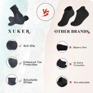 XUKER Sand Proof Beach Volleyball Socks Anti Slip Quick Dry Water Socks Swim Dive Socks for Sand Beach Soccer Tennis, Black S