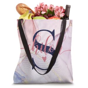 Shiloh Letter S Initial Monogram Calligraphy Personalized Tote Bag