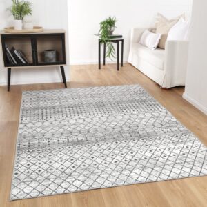 Home Culture Machine Washable Area Rug, Non-Shedding, Geometric Pattern Area Rug for Livingroom, Kitchen, Dining, Office, Low Pile, Pet Friendly Andre Rug, 6'6''x9'5''