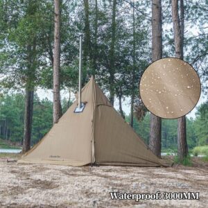 FIREHIKING Camping Hot Tent Teepee Tent with Stove Jack and Half Inner Mesh Tent 2-4 Persons