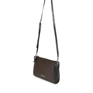 Calvin Klein Reyna Crossbody, Brown/Khaki/Black Logo