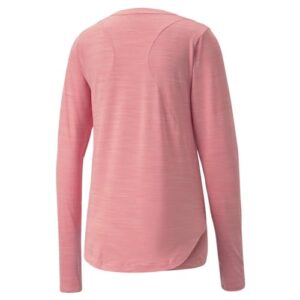 PUMA Women's Cloudspun Long Sleeve Tee, Carnation Pink Heather, Medium