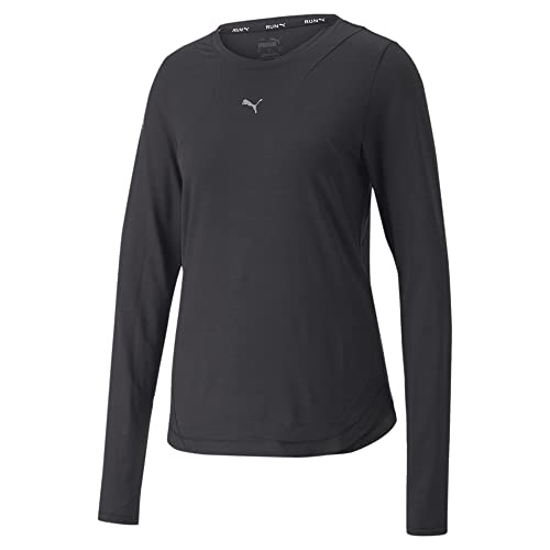 PUMA Women's Cloudspun Long Sleeve Tee, Black, Large