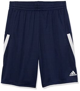 adidas boys' elastic waistband 3s short, bold navy, large