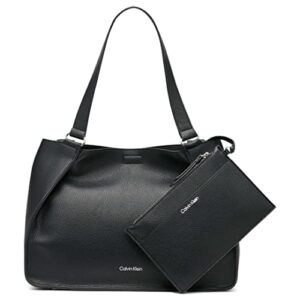 calvin klein estelle novelty satchel, black combo