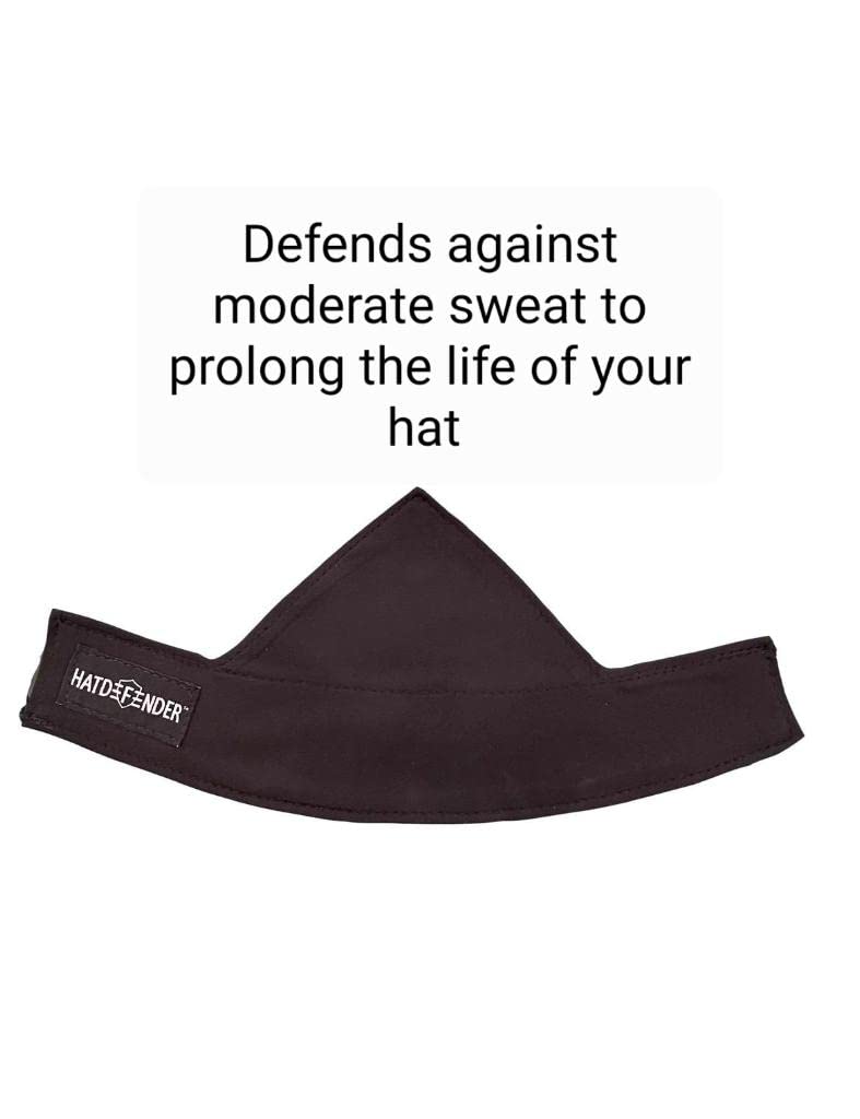 HatDefender Hat Sweat Liner - Washable Reusable Waterproof - Cap Odor Stain Protection (Black) - Patented