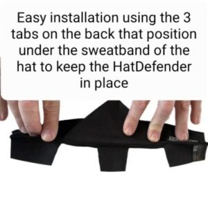 HatDefender Hat Sweat Liner - Washable Reusable Waterproof - Cap Odor Stain Protection (Black) - Patented