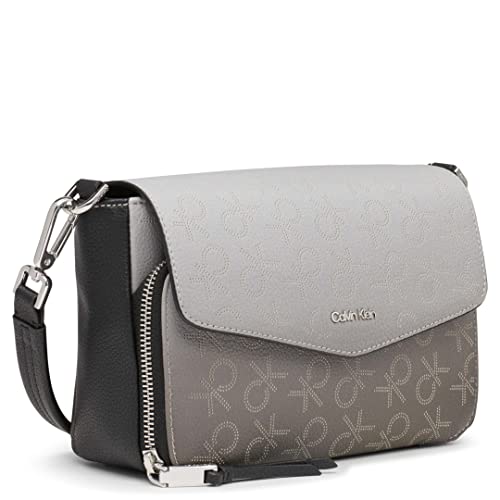 Calvin Klein Ava Novelty Demi Shoulder Bag, Black Multi Perf Logo, One Size