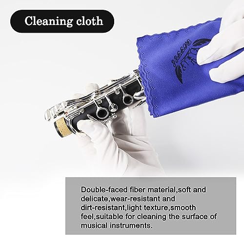 Clarinet Cleaning Cleaner Care Maintenance Kit - Clarinet Cleaning Kit: key oil, cork grease, swab, cleaning cloth, thumb rest, mouthpiece brush, screwdriver...