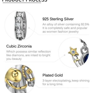 CHTLOR Astronaut Dangle Charm Star picker Charm 925 Sterling Silver Pendant women's necklace bracelet DIY accessories Fit for European Charm Bracelet