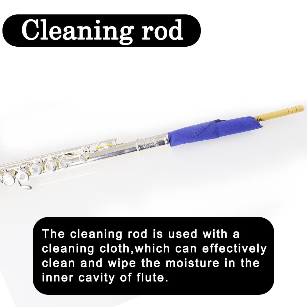 Flute Cleaning cleaner Care Maintenance Kit,Key Oil,Cork Grease,Swab,Cleaning Cloth,2PCS Cleaning Brush,Cleaning Rod