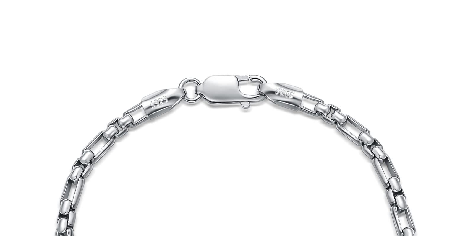 LELOUCHY Solid 925 Sterling Silver Italian 2.8mm Round Box Chain Bracelet for Men Women, Made in Italy 7 Inch