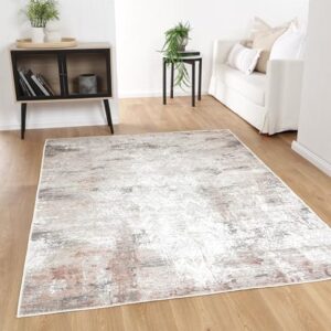 Home Culture Machine Washable Contemporary Area Rug, Low Pile for Livingroom, Dining, Kitchen, Office, Non Shedding, Pet Friendly (8'8''x12