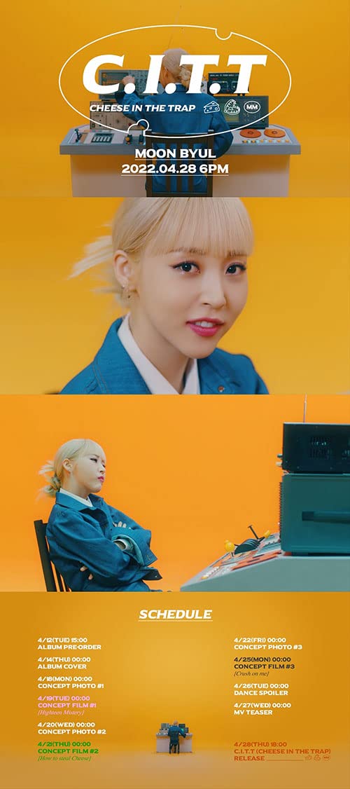 RBW Entertainment MAMAMOO MOONBYUL - C.I.T.T(Cheese in the Trap) 2nd Single Album K-pop Sealed (Trap ver.), 142 x 124 x 10 mm