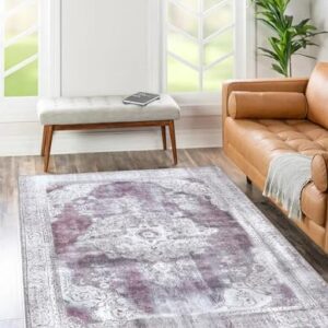 Home Culture Machine Washable Runner Rug (2'6''x7'5'') for Entryways, Doorways, Livingroom, Low Pile Rug, Pet Friendly, Rose