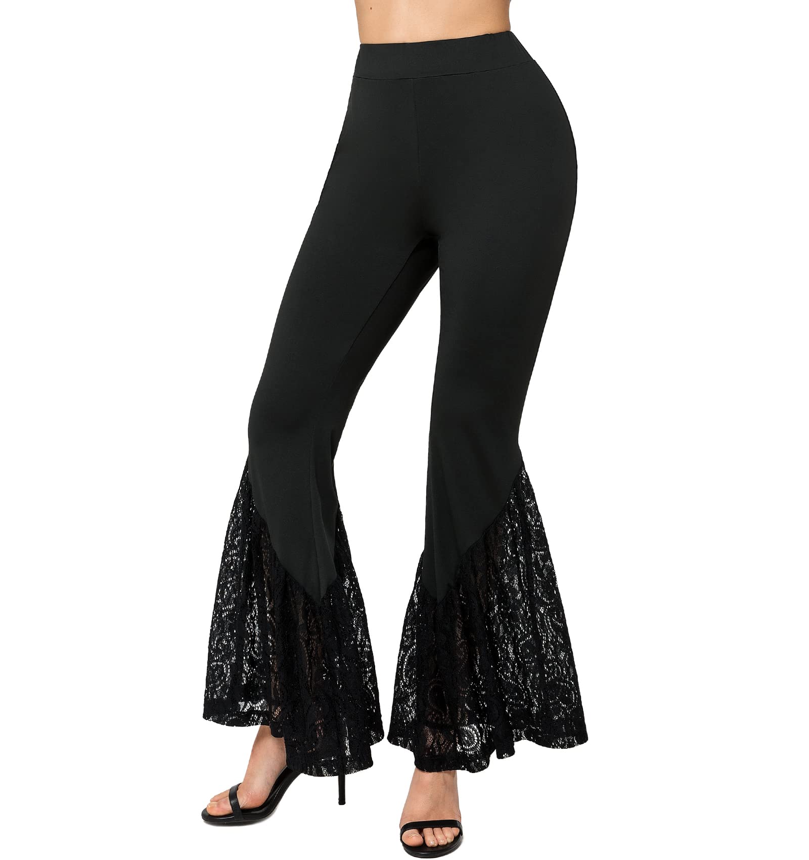 Yvette Bell Bottom Pants for Women Flare Leggings High Waist Wide Leg Bootcut Yoga Pants Tummy Control Dancing