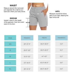 TBMPOY Womens 6" Hiking Cargo Shorts Quick Dry with Pockets Lightweight Work Golf Short Outdoor Active Summer for Women Light Grey XS