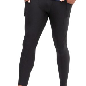 DEVOPS Men's Compression Pants Athletic Leggings (Large, Black/Camo Black/Camo Grey)