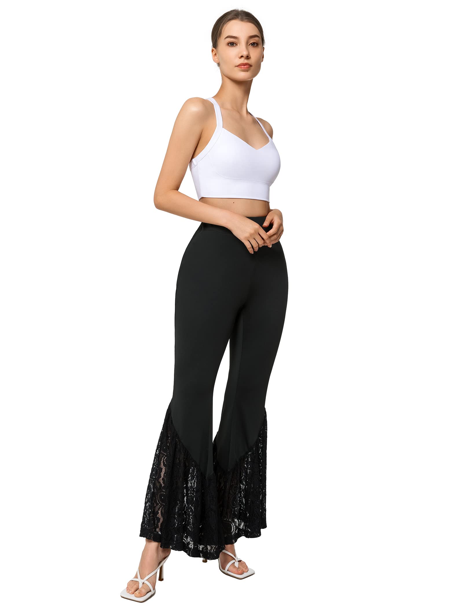 Yvette Bell Bottom Pants for Women Flare Leggings High Waist Wide Leg Bootcut Yoga Pants Tummy Control Dancing