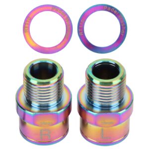 16mm bike pedal extender, alloy cycling pedals adapters bike pedal extension shaft for mountain road bike(colorful)