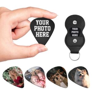 6 pack custom guitar picks personalized guitar pick add your own text name three thin thicknesses guitar accessories for guitar players dad guitar bass upgrade model (0.46mm)