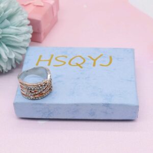 HSQYJ Retro Oval Yellow Amber Ring Elegant Vintage Crystal Wedding Cocktail Statement Rings Uniquely Stylish Fashion Creative Engagement Jewelry for Women