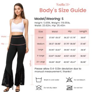 Yvette Bell Bottom Pants for Women Flare Leggings High Waist Wide Leg Bootcut Yoga Pants Tummy Control Dancing