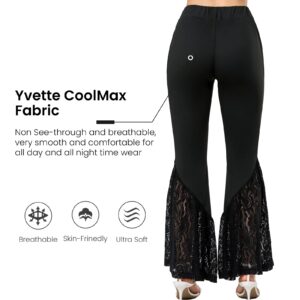 Yvette Bell Bottom Pants for Women Flare Leggings High Waist Wide Leg Bootcut Yoga Pants Tummy Control Dancing