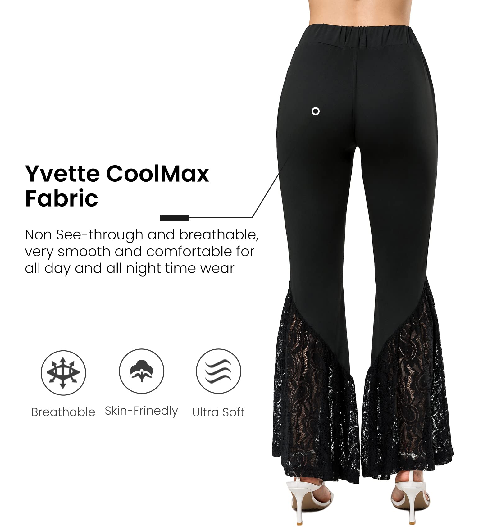 Yvette Bell Bottom Pants for Women Flare Leggings High Waist Wide Leg Bootcut Yoga Pants Tummy Control Dancing