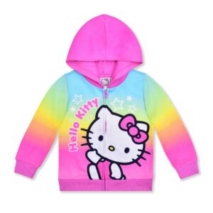 hello kitty girls’ zip-up hoodie for infant, toddler, little and big kids – multicolor