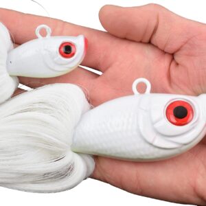 Last Cast Tackle White 6oz & 24oz Bucktail Tandem Parachute Trolling Rig #1050-W