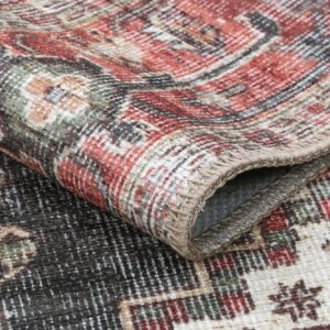 Home Culture Machine Washable Distressed Runner Rug (2'6''x7'5'') for Entryways, Doorways, Livingroom, Low Pile Juana Rug, Pet Friendly